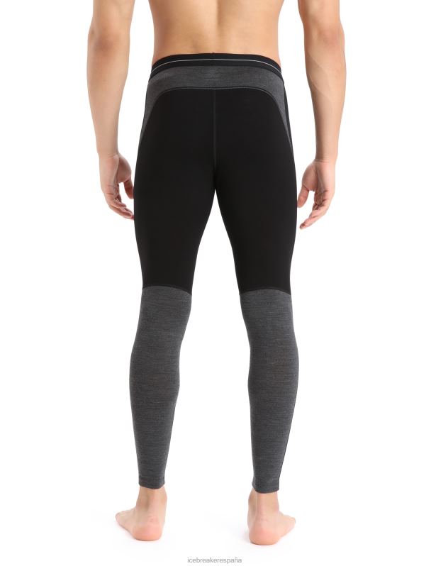 Icebreaker hombres Leggings térmicos de merino de punto 200 zonas 0V2J0183 ropa negro/jaspero azabache