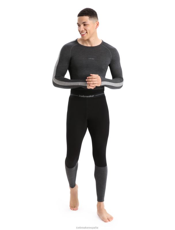 Icebreaker hombres Leggings térmicos de merino de punto 200 zonas 0V2J0183 ropa negro/jaspero azabache