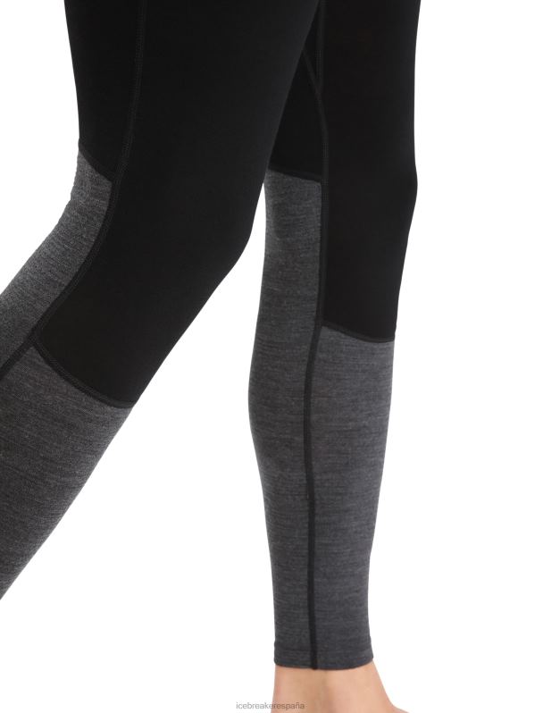 Icebreaker hombres Leggings térmicos de merino de punto 200 zonas 0V2J0183 ropa negro/jaspero azabache