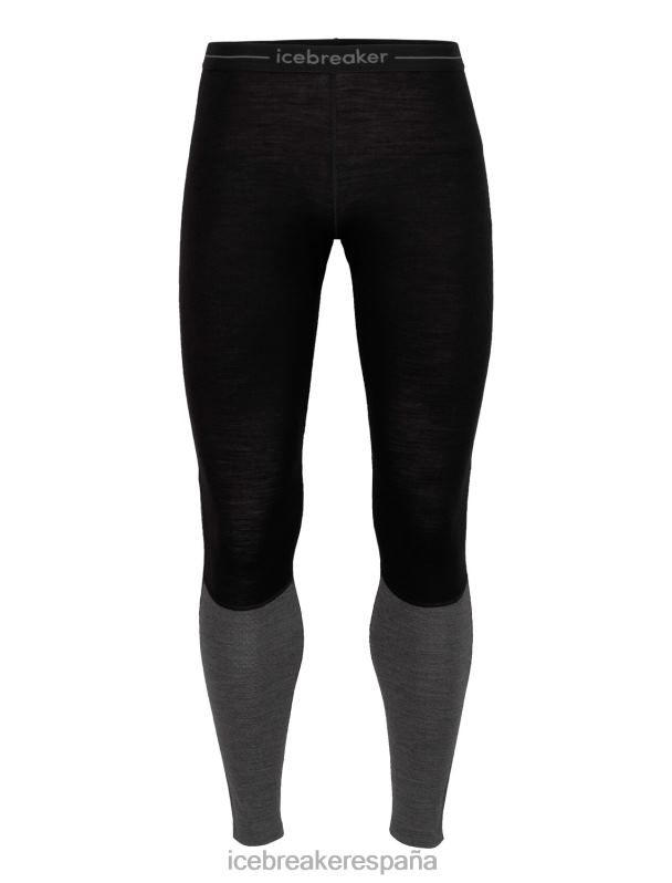 Icebreaker hombres Leggings térmicos de merino de punto 200 zonas 0V2J0183 ropa negro/jaspero azabache