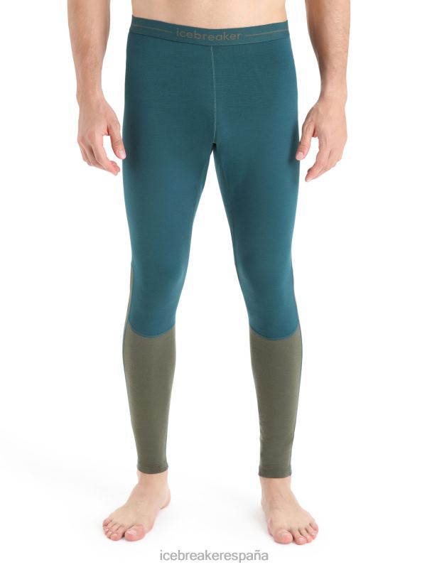Icebreaker hombres Leggings térmicos de merino de punto 200 zonas 0V2J0184 ropa gloria verde/loden