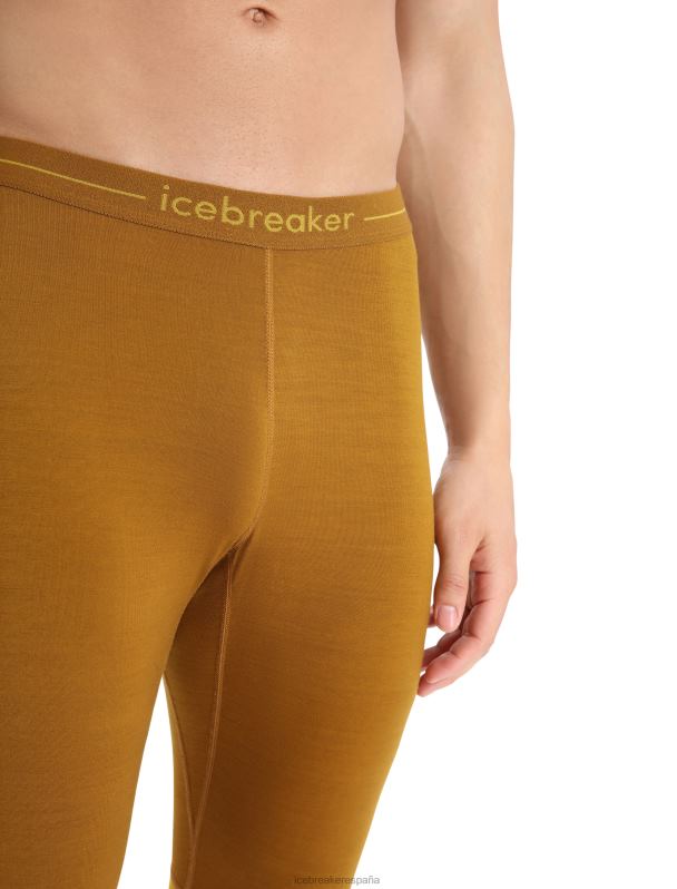 Icebreaker hombres Leggings térmicos de merino de punto 200 zonas 0V2J0431 ropa clavo/oro silencioso
