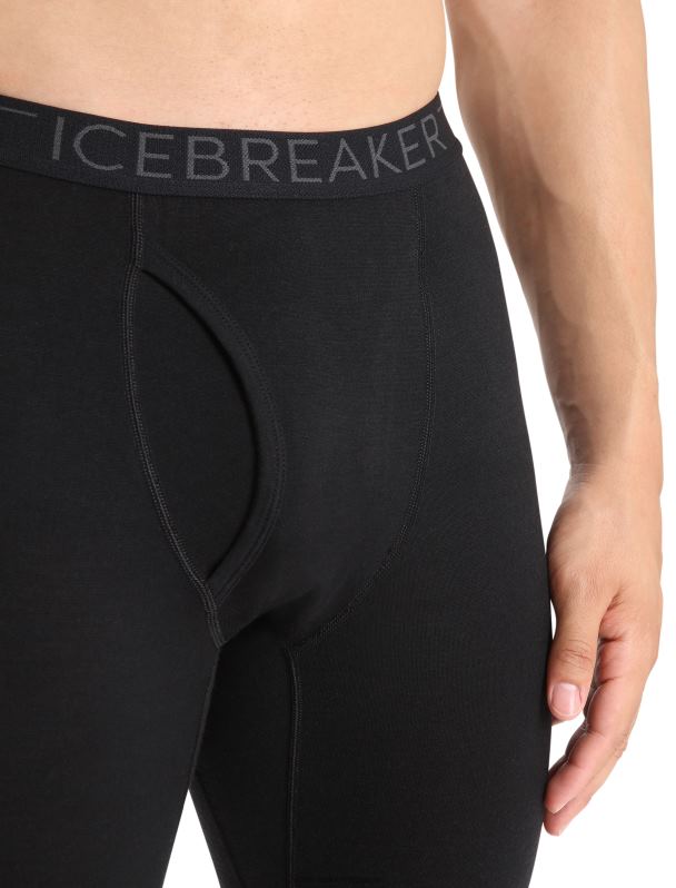 Icebreaker hombres leggings merino 200 oasis con bragueta 0V2J0145 ropa negro