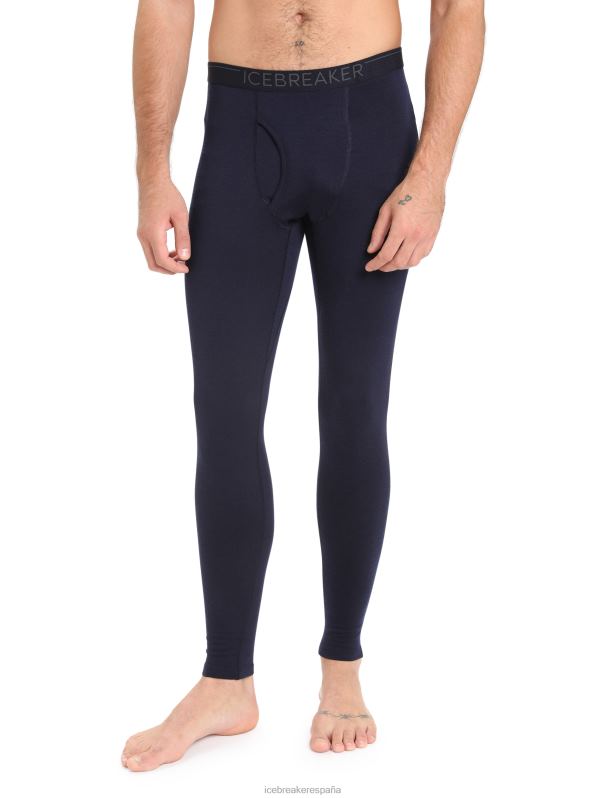 Icebreaker hombres leggings merino 200 oasis con bragueta 0V2J0147 ropa azul marino de medianoche