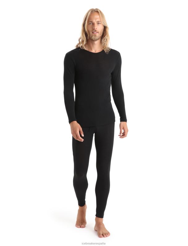 Icebreaker hombres merino 175 leggings térmicos cotidianos con bragueta 0V2J0138 ropa negro