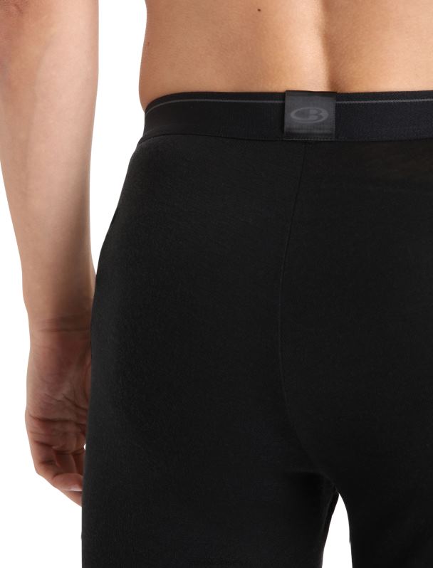 Icebreaker hombres merino 175 leggings térmicos cotidianos con bragueta 0V2J0138 ropa negro