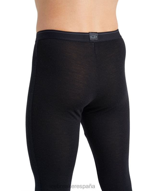 Icebreaker hombres merino 175 leggings térmicos cotidianos con bragueta 0V2J0138 ropa negro