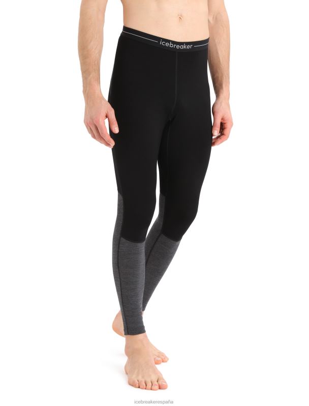 Icebreaker hombres merino 260 leggings térmicos de merino de punto zonal 0V2J0182 ropa negro/jaspero azabache