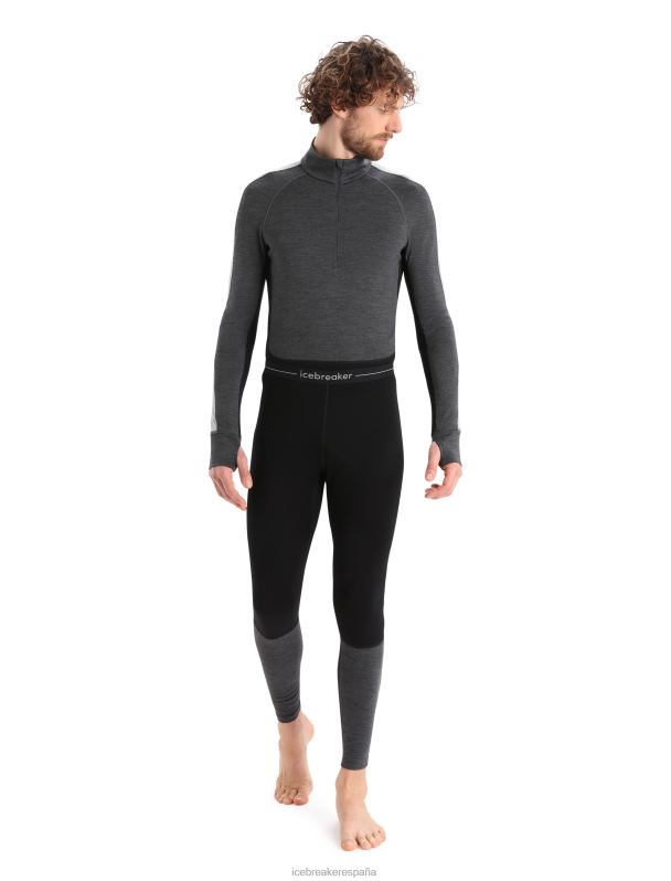 Icebreaker hombres merino 260 leggings térmicos de merino de punto zonal 0V2J0182 ropa negro/jaspero azabache