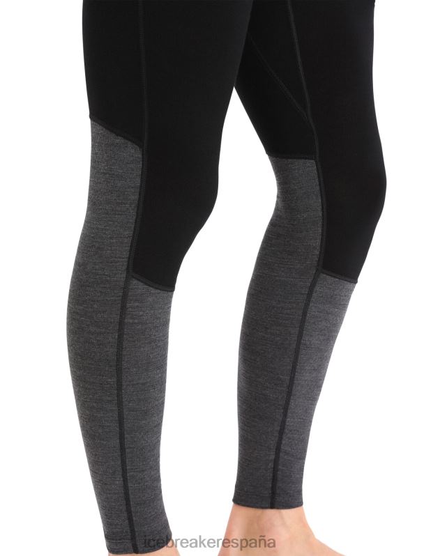 Icebreaker hombres merino 260 leggings térmicos de merino de punto zonal 0V2J0182 ropa negro/jaspero azabache