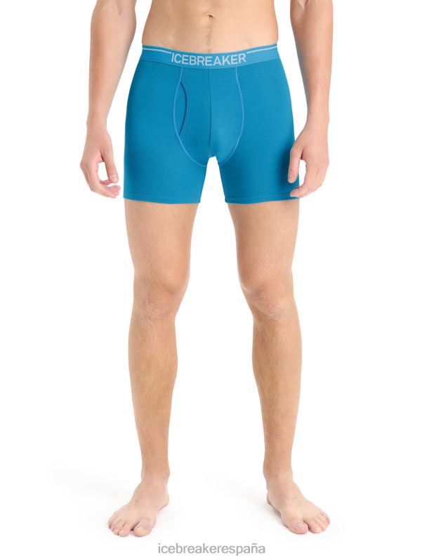 Icebreaker hombres boxers merino anatomica con bragueta 0V2J0100 ropa geo azul
