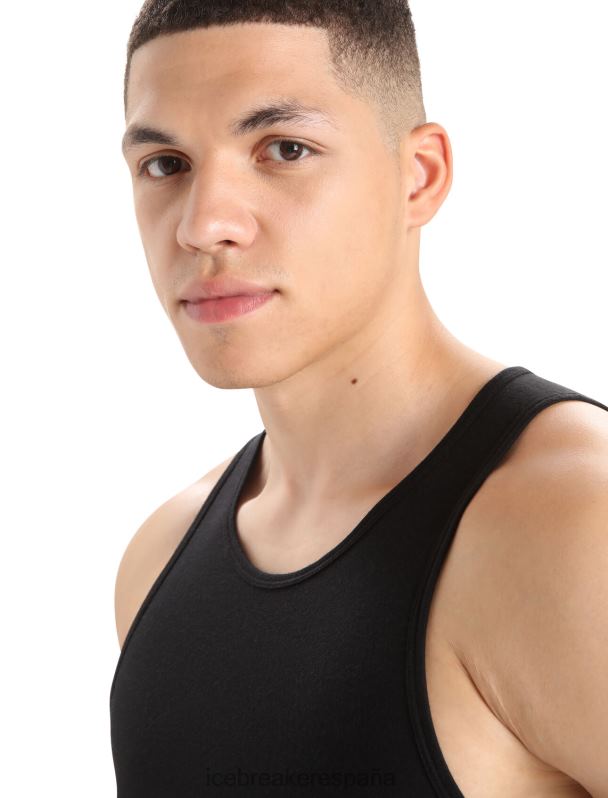 Icebreaker hombres camiseta sin mangas merino anatomica 0V2J0125 ropa negro
