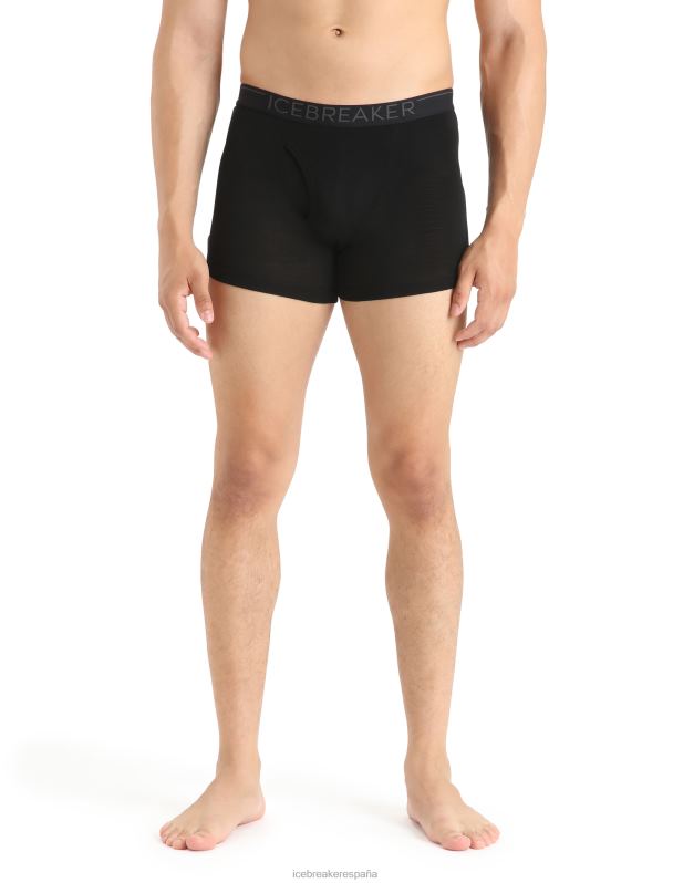 Icebreaker hombres merino 175 boxers térmicos cotidianos con bragueta 0V2J0122 ropa negro