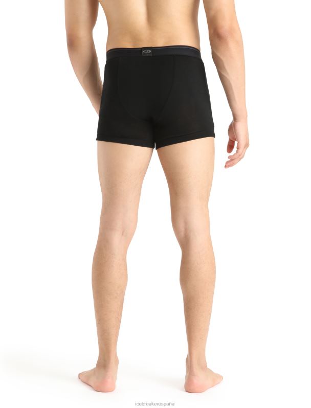 Icebreaker hombres merino 175 boxers térmicos cotidianos con bragueta 0V2J0122 ropa negro