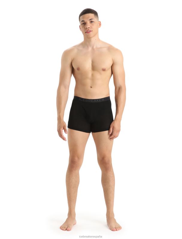 Icebreaker hombres merino 175 boxers térmicos cotidianos con bragueta 0V2J0122 ropa negro