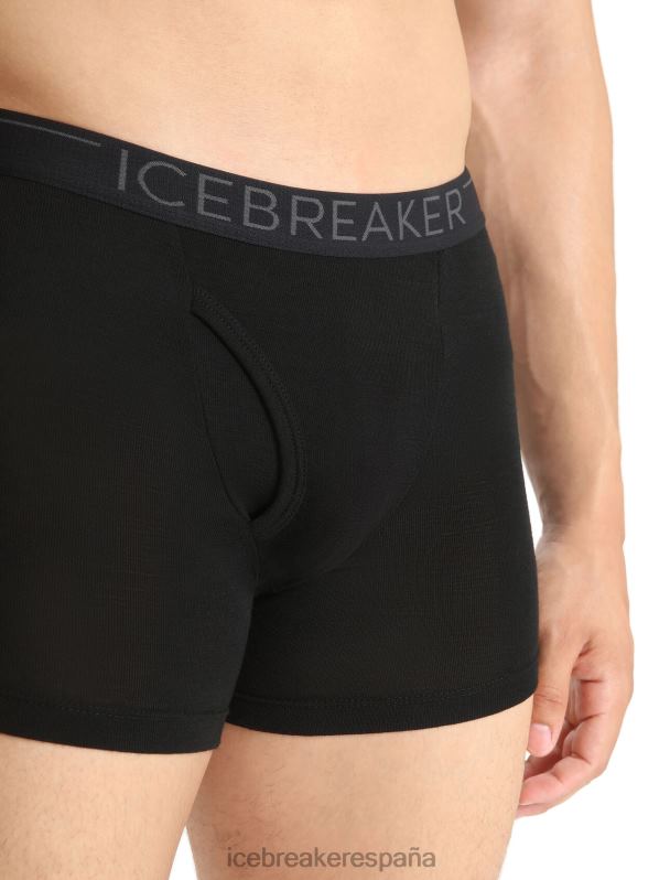 Icebreaker hombres merino 175 boxers térmicos cotidianos con bragueta 0V2J0122 ropa negro