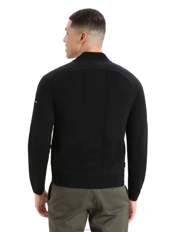 Icebreaker hombres City Label Zoneknit chaqueta bomber de punto con aislamiento de merino 0V2J0220 ropa negro