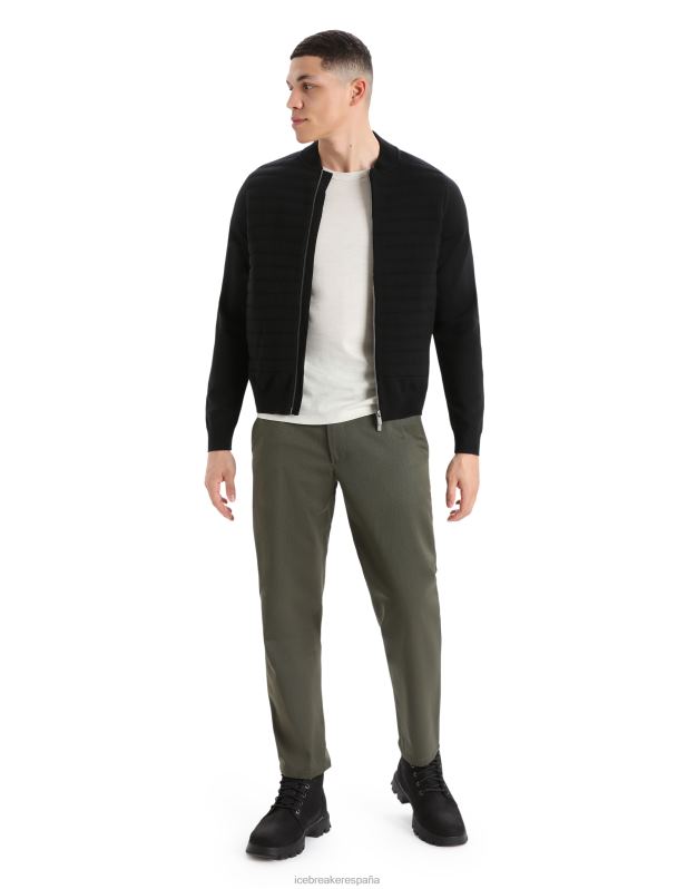 Icebreaker hombres City Label Zoneknit chaqueta bomber de punto con aislamiento de merino 0V2J0220 ropa negro