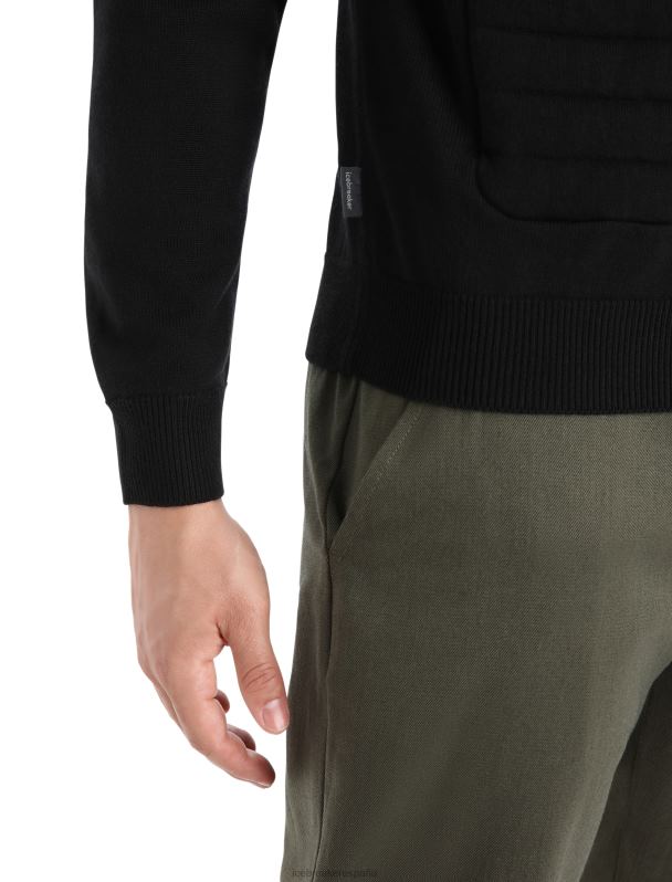 Icebreaker hombres City Label Zoneknit chaqueta bomber de punto con aislamiento de merino 0V2J0220 ropa negro