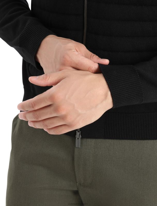 Icebreaker hombres City Label Zoneknit chaqueta bomber de punto con aislamiento de merino 0V2J0220 ropa negro