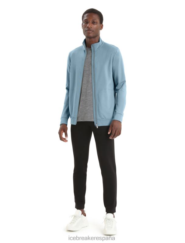 Icebreaker hombres Merino central clásico con cremallera de manga larga. 0V2J0210 ropa azul astral