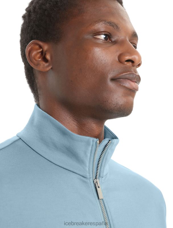 Icebreaker hombres Merino central clásico con cremallera de manga larga. 0V2J0210 ropa azul astral