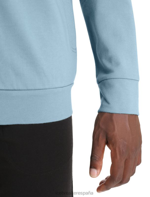 Icebreaker hombres Merino central clásico con cremallera de manga larga. 0V2J0210 ropa azul astral