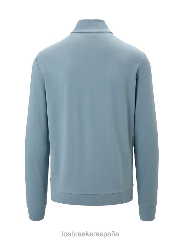 Icebreaker hombres Merino central clásico con cremallera de manga larga. 0V2J0210 ropa azul astral