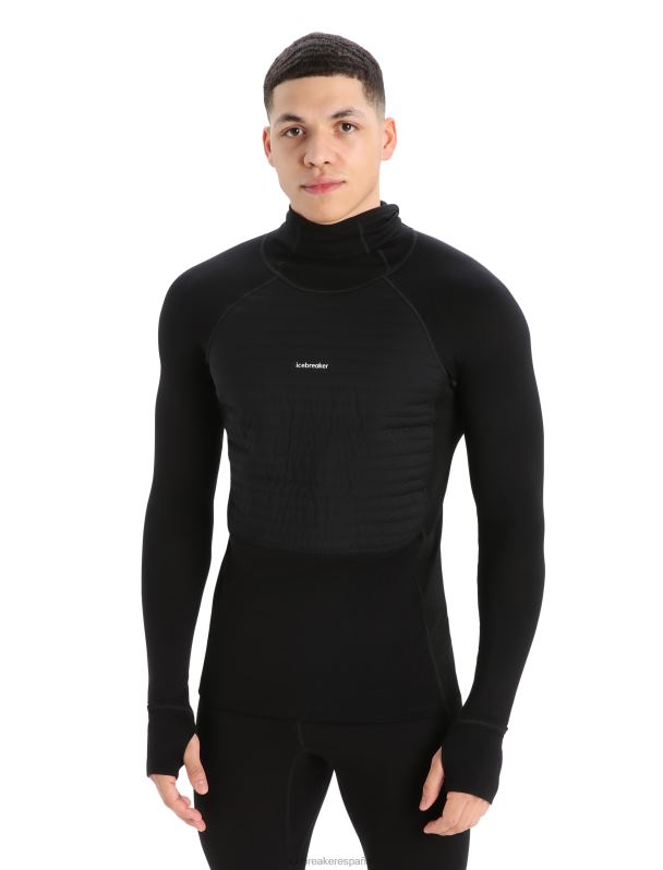 Icebreaker hombres Sudadera térmica de manga larga con aislamiento de merino Zoneknit 0V2J0181 ropa negro