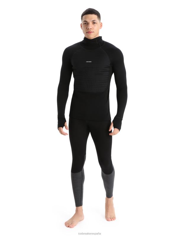 Icebreaker hombres Sudadera térmica de manga larga con aislamiento de merino Zoneknit 0V2J0181 ropa negro