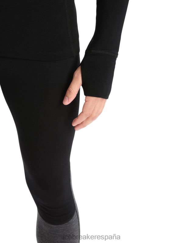 Icebreaker hombres Sudadera térmica de manga larga con aislamiento de merino Zoneknit 0V2J0181 ropa negro