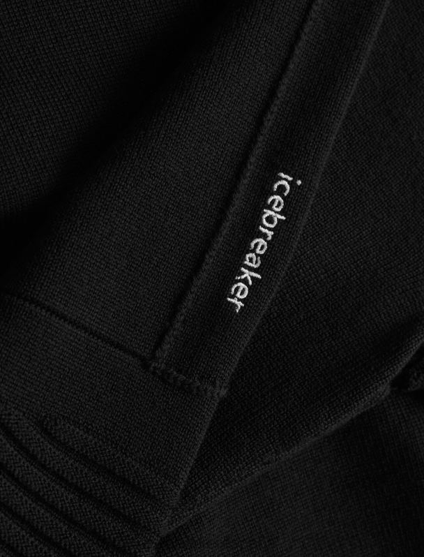 Icebreaker hombres Zoneknit Merino manga larga media cremallera 0V2J0231 ropa negro