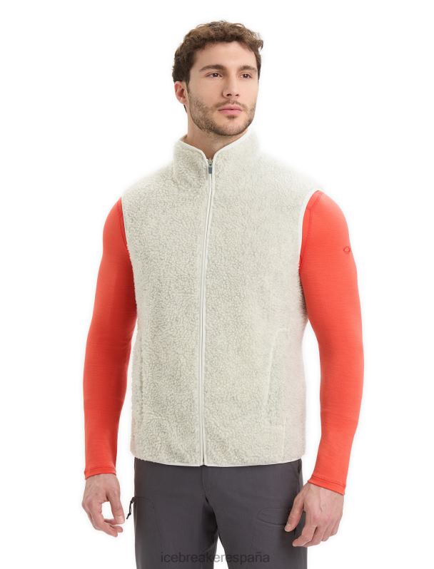Icebreaker hombres chaleco de pelo alto realfleece merino 0V2J0234 ropa crudo jaspeado/nieve