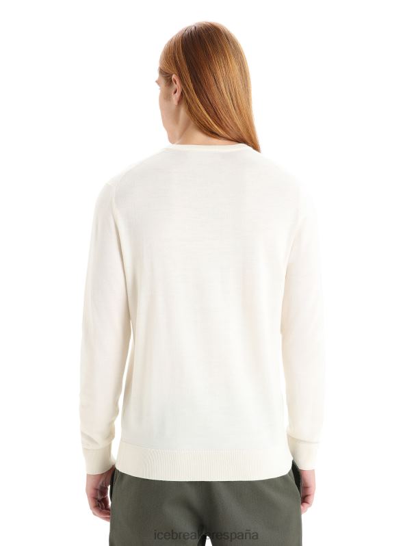 Icebreaker hombres suéter merino wilcox de manga larga con cuello en v 0V2J0226 ropa tiza