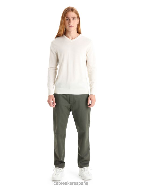 Icebreaker hombres suéter merino wilcox de manga larga con cuello en v 0V2J0226 ropa tiza