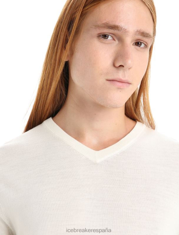 Icebreaker hombres suéter merino wilcox de manga larga con cuello en v 0V2J0226 ropa tiza