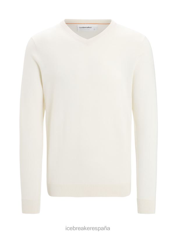 Icebreaker hombres suéter merino wilcox de manga larga con cuello en v 0V2J0226 ropa tiza