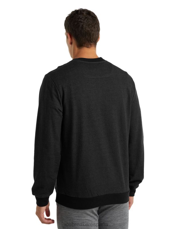 Icebreaker hombres sudadera central de merino de manga larga 0V2J0495 ropa negro