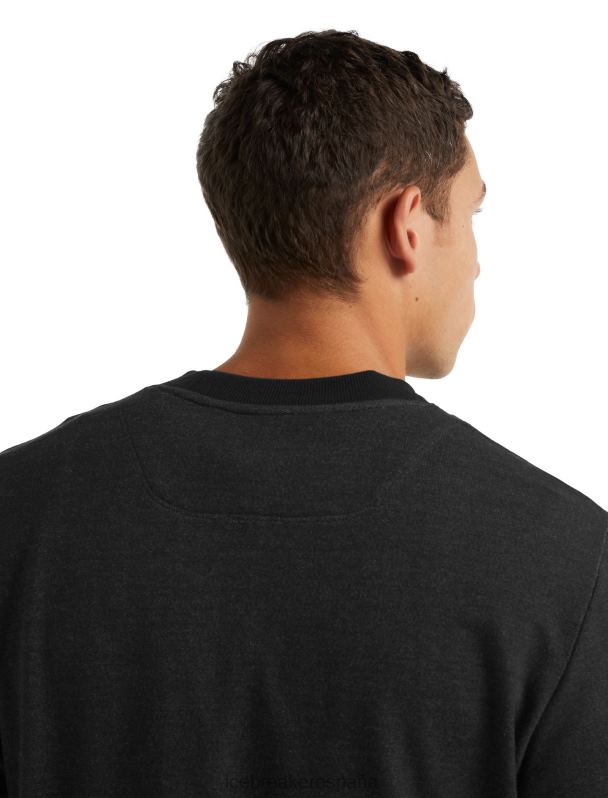 Icebreaker hombres sudadera central de merino de manga larga 0V2J0495 ropa negro