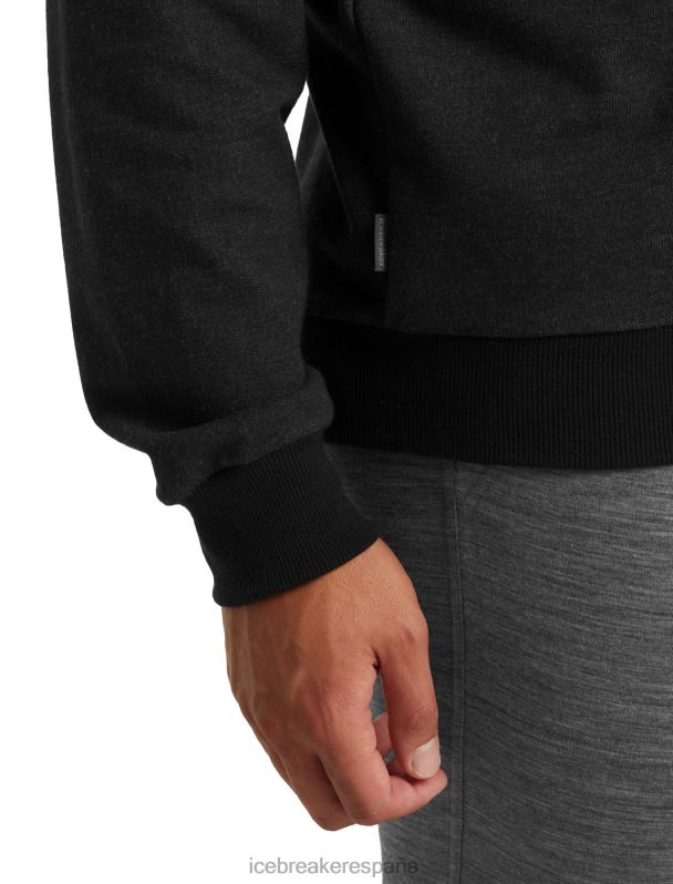 Icebreaker hombres sudadera central de merino de manga larga 0V2J0495 ropa negro