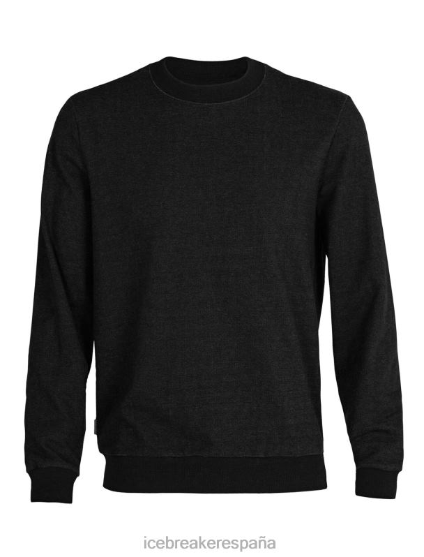 Icebreaker hombres sudadera central de merino de manga larga 0V2J0495 ropa negro