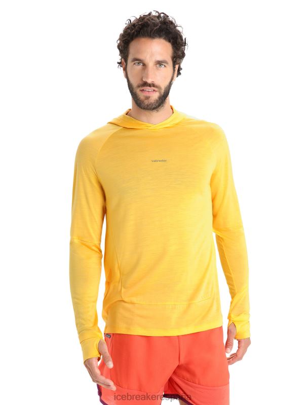 Icebreaker hombres sudadera con capucha de manga larga de merino cool-lite 0V2J0193 ropa verano