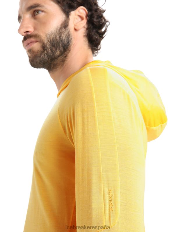 Icebreaker hombres sudadera con capucha de manga larga de merino cool-lite 0V2J0193 ropa verano