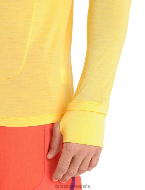 Icebreaker hombres sudadera con capucha de manga larga de merino cool-lite 0V2J0193 ropa verano
