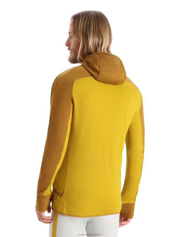 Icebreaker hombres sudadera con capucha y cremallera de manga larga de merino Zoneknit 0V2J0408 ropa clavo/oro silencioso