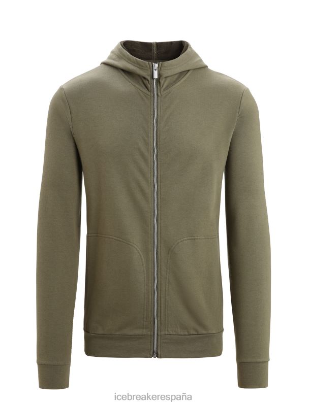 Icebreaker hombres sudadera con capucha y cremallera de manga larga merino central classic 0V2J0208 ropa cargarse