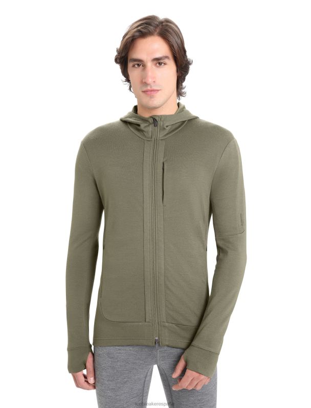 Icebreaker hombres sudadera con capucha y cremallera de manga larga merino quantum iii 0V2J0202 ropa cargarse