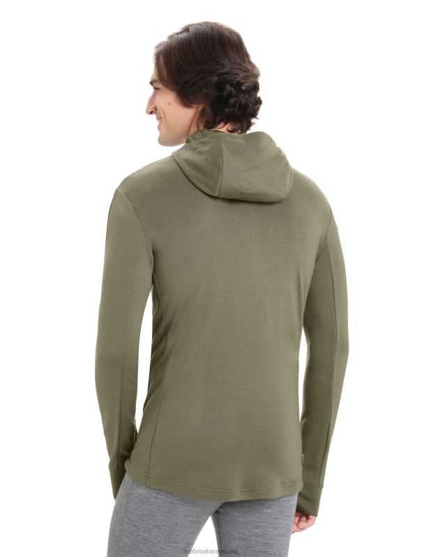 Icebreaker hombres sudadera con capucha y cremallera de manga larga merino quantum iii 0V2J0202 ropa cargarse
