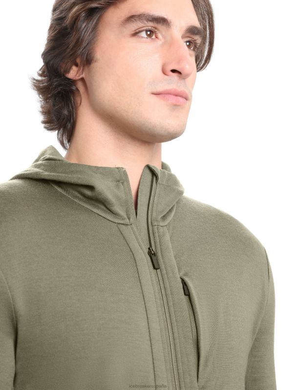 Icebreaker hombres sudadera con capucha y cremallera de manga larga merino quantum iii 0V2J0202 ropa cargarse