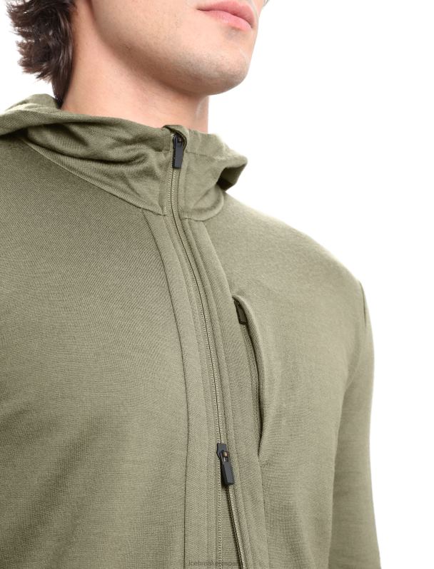 Icebreaker hombres sudadera con capucha y cremallera de manga larga merino quantum iii 0V2J0202 ropa cargarse